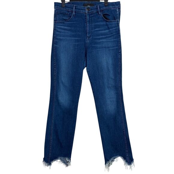 3x1 N.Y.C. Made Here Slim Cropped High Rise Stretch Casual Jeans 32 Dark Blue - Picture 1 of 16